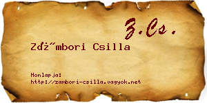 Zámbori Csilla névjegykártya